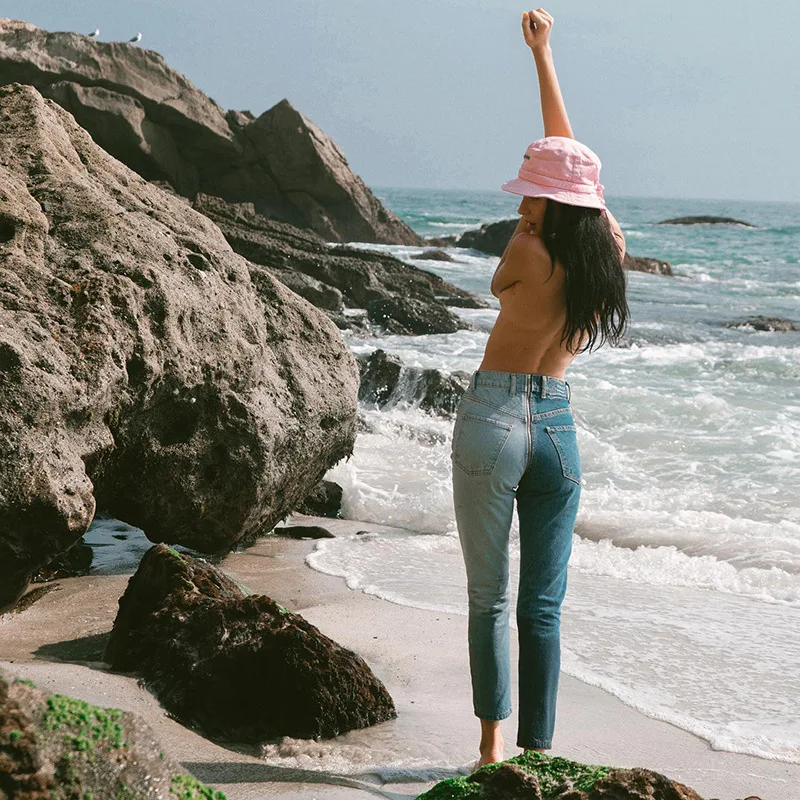 

Women Patchwork Jeans Long Zipper Stitching Pants Regular Fit High Waist Jeans 2020 New Womens Contrast Color Trousers