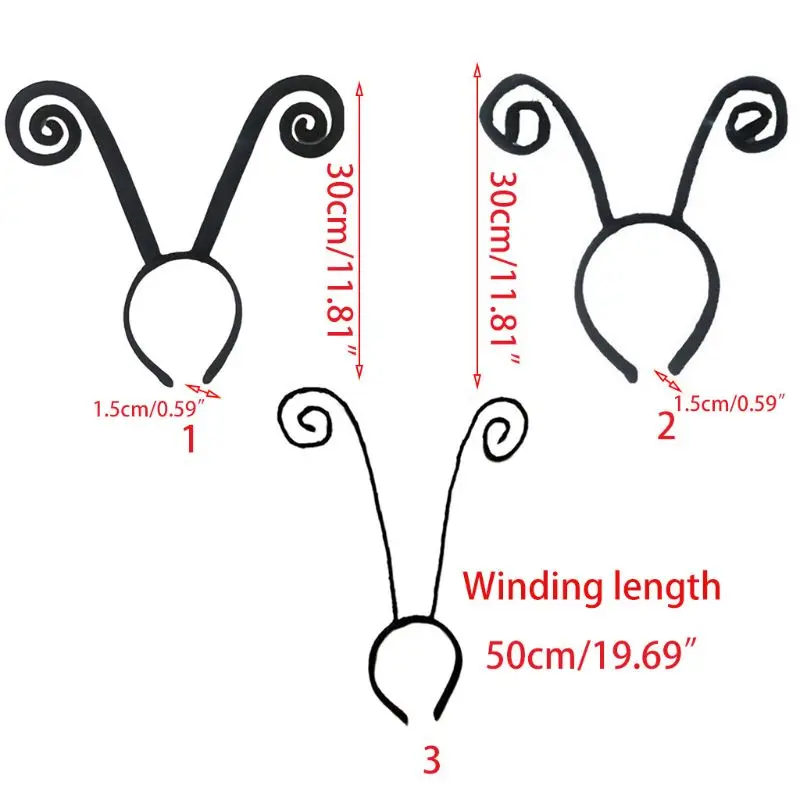 

Novelty Adult Kids Long Ant Antenna Headband Insect Bug Black Velvet Hair Hoop Halloween Cosplay Costume Accessory Party Favors