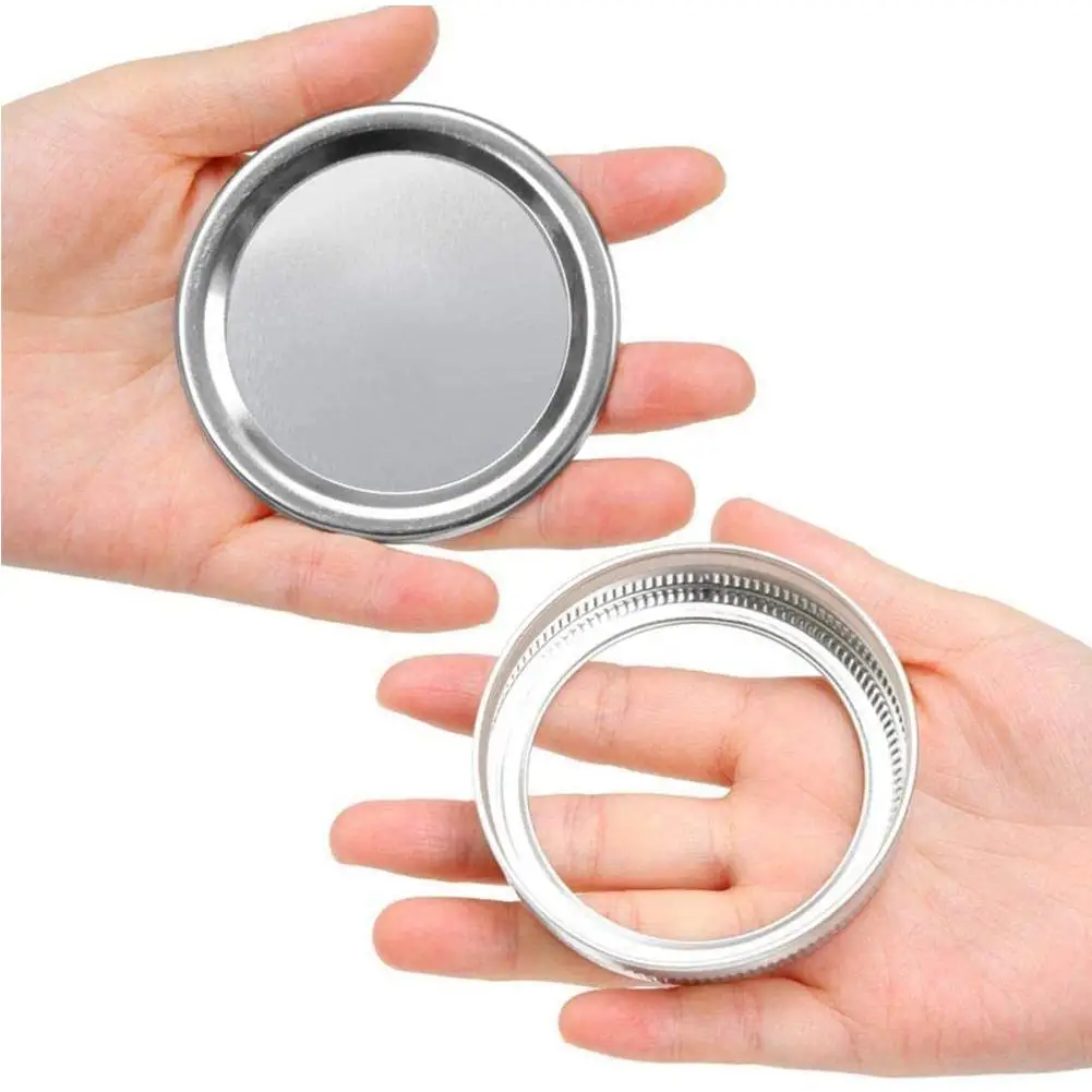 

24pcs Mason Jar Lids And Band Tinplate Cup Lid For Width Mouth Mason Cannings Leakproof Storage Bottle Caps Cover 70/86mm