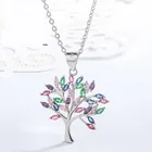 Хрустальное колье из древа жизни S925 из чистого серебра, колье из многоцветного цирконового ожерелья