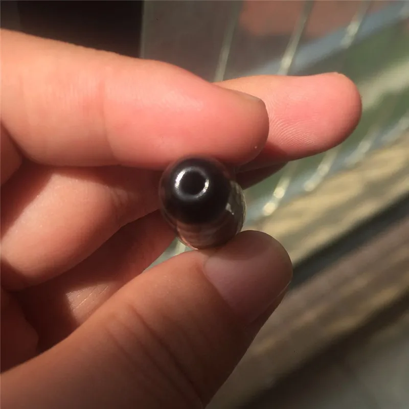 

Special 11 Eyes AAA Pure Black Natural Agate Stone 14*58mm Mysterious Amulet Tibetan Dzi Beads Collectable