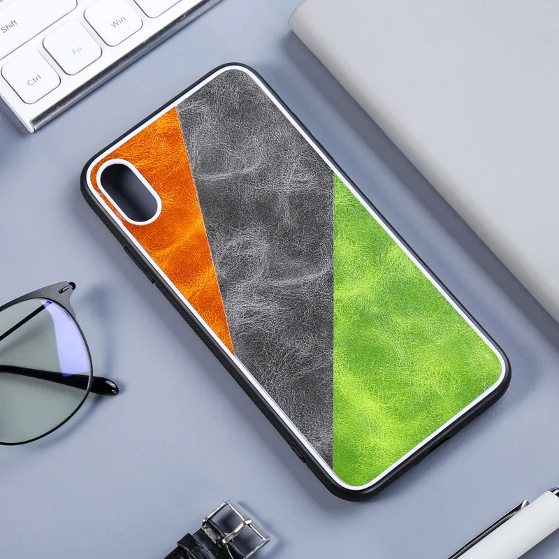 Трехцветный чехол с кристаллами для iPhone XR X XS 11 Pro Max s PC + TPU PU кожаный 6 6S 7 8 Plus задняя