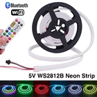 Неоновая RGB лента WS2812B с Wi-Fi и Bluetooth управлением, 5 в постоянного тока, 6 х12 мм, для украшения дома сделай сам, Гибкая светодиодная полоса с цветными пикселями мечты