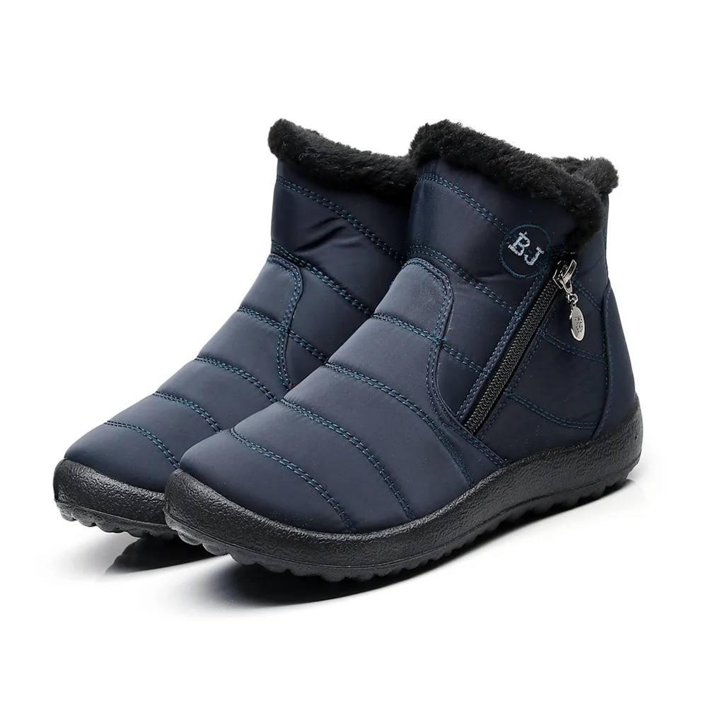 

fashion Waterproof Winter Boot Women Snow Boots Female Winter Shoes Zip Booties warm soft Boots Plush Warm Ankle Boots For Women