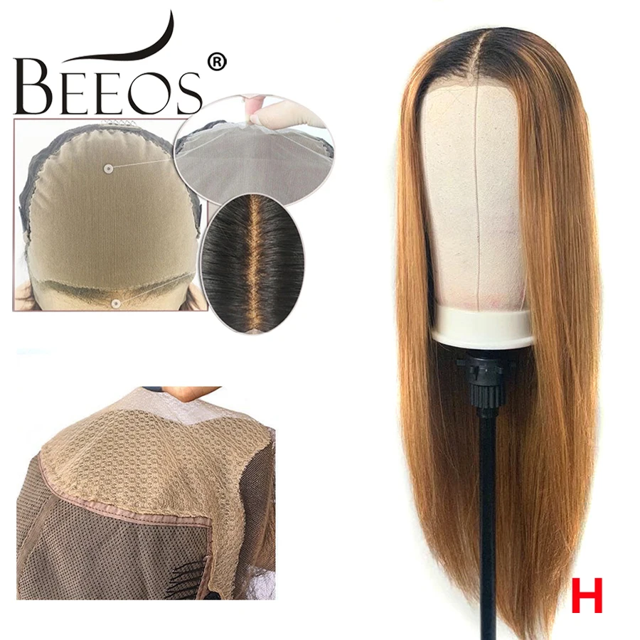 Beeos TIB/27 цветов поддельные головы крышка 13*6 кружева передние человеческие волосы парик глубокая Часть бразильские Remy парики высокое соотношение Омбре мед блонд