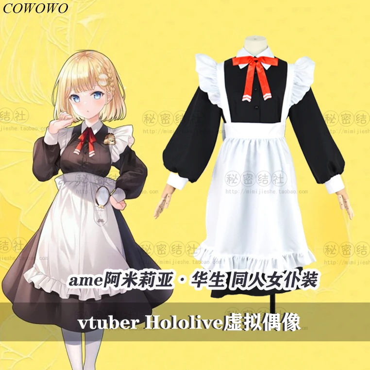 

Anime! Vtuber Hololive Watson Amelia Maid Dress Lovely Uniform Cosplay Costume Halloween Carnival Party Role Play Outfit Women