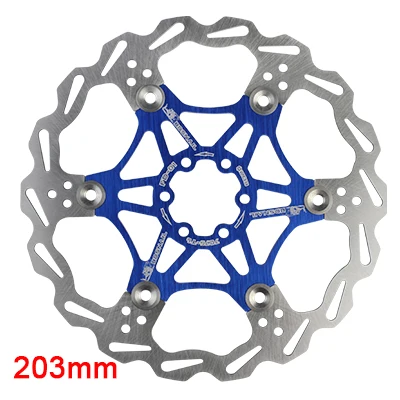 203mm Blue Улитка горный велосипед MTB DH 180 мм 160 мм 203 мм поплавок вращающийся диск тормозной ротор велосипедные роторы - Цвет: 203mm Blue