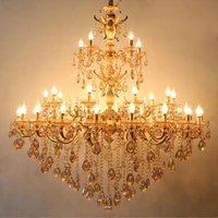 crystal chandelier lighting european style luxury zinc alloy chandeliers led lights for home hotel villa living room decoration