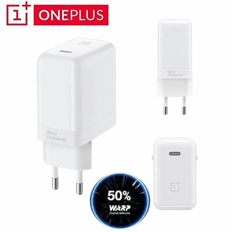 Оригинальное зарядное устройство Oneplus 65 Вт Warp Charge Европейское настенное адаптер