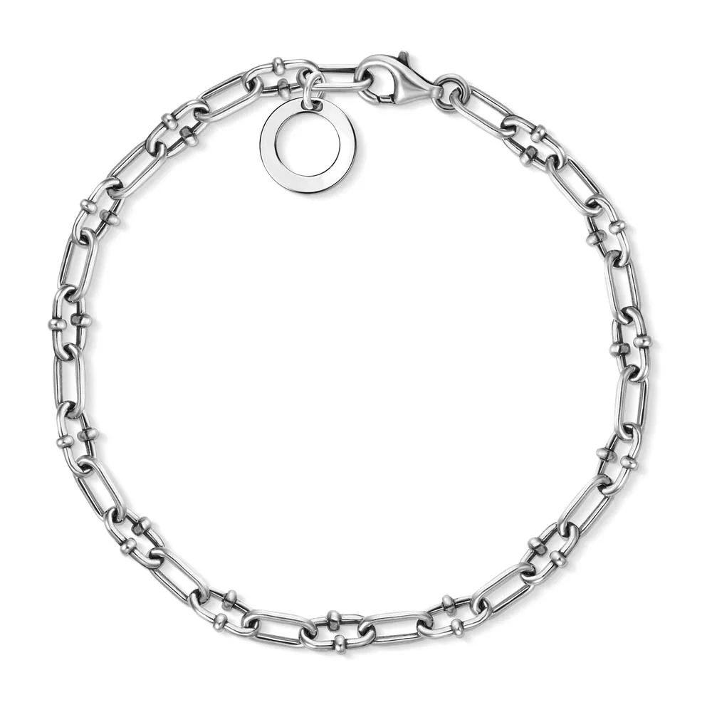 7 мм звеньевая цепочка очаровательные браслеты переноска из стерлингового