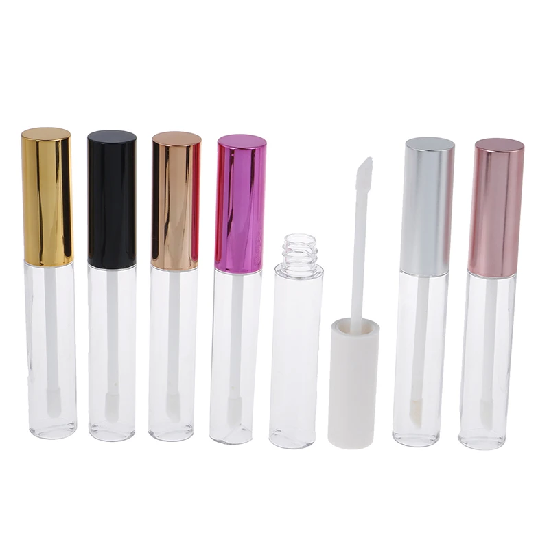 

5pcs/lot 10ml Empty Plastic Lipgloss Bottle Round Lip Gloss Tube Travel Use Lip Glaze Cosmetic Container Refillable Bottles