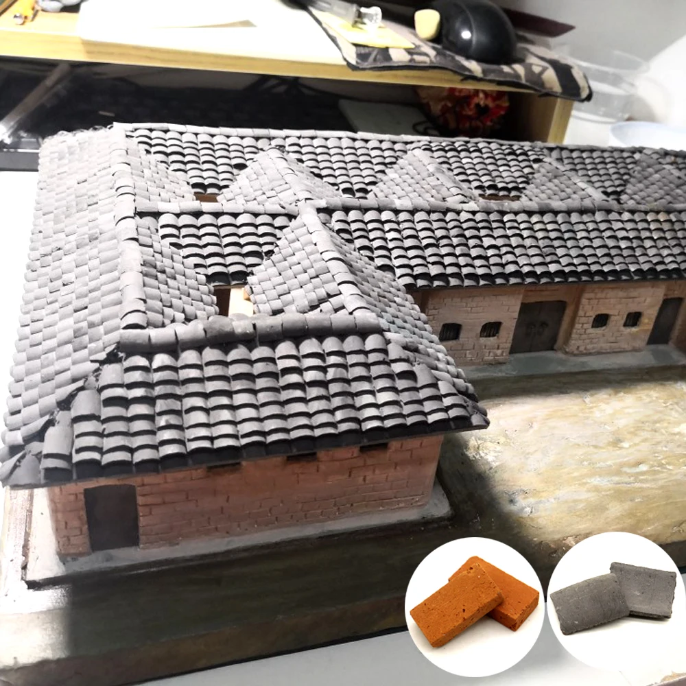 Красная плитка ручной работы DIY песочный стол сцена материал Современная архитектура Миниатюрная модель Современная архитектура песочный стол дисплей
