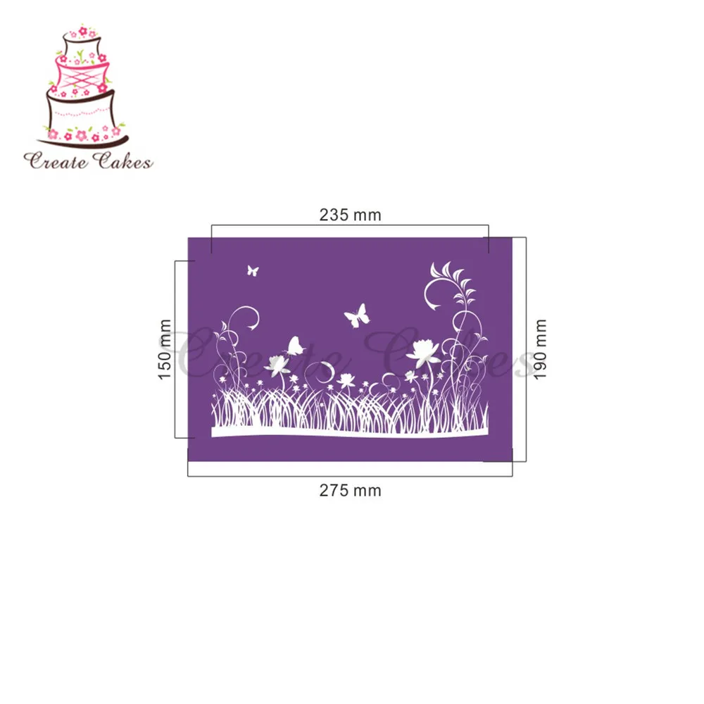 Бабочки летающие и травяные трафареты для торта дизайнерские помадки новый