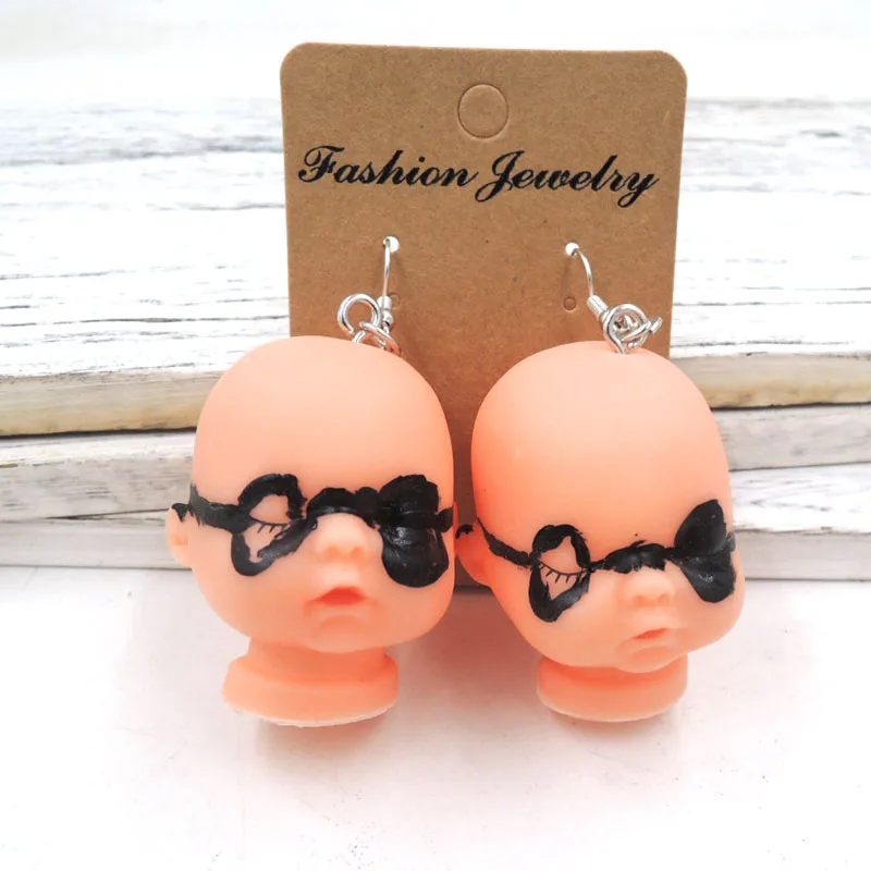 pirate glasses Kawaii жуткие Детские кукольные серьги крючок милый сонное сердце любовь ER783 - Окраска металла: pirate glasses