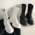 Женские спортивные ботинки на платформе, ботинки на молнии с круглым носком, Осень-зима 2021