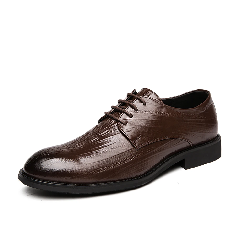 

Men Brock Casual Shoes Lace-Up Solid Color Comfort Male Pointed Toe Breathable Lightweight Footwear Business Dress Oxford Shoes
