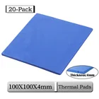 Силиконовая термопрокладка Gdstime, 20 шт.лот, 100x100x4 мм, толщина 4 мм, проводящая термопрокладка, 100x4 мм, 0,4 см, синяя термопрокладка, охлаждение процессора
