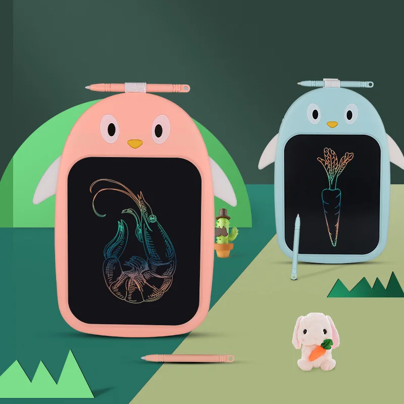 Доска для рисования с маленьким пингвином мультяшный цветной ЖК-дисплей детская