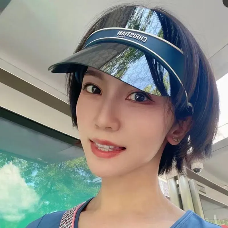 

Summer Unisex Women Men Baseball Cap CLUB VIU Transparent Empty Top Plastic PVC Sunshade hat Visor Caps Bicycle Hat With Box