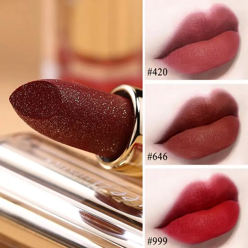 

Hot Sales Waterproof Nude Matte Velvet Glossy Lip Gloss Lipstick Lip Balm Sexy Red Lip Tint 6 Colors Women Fashion Makeup Gift