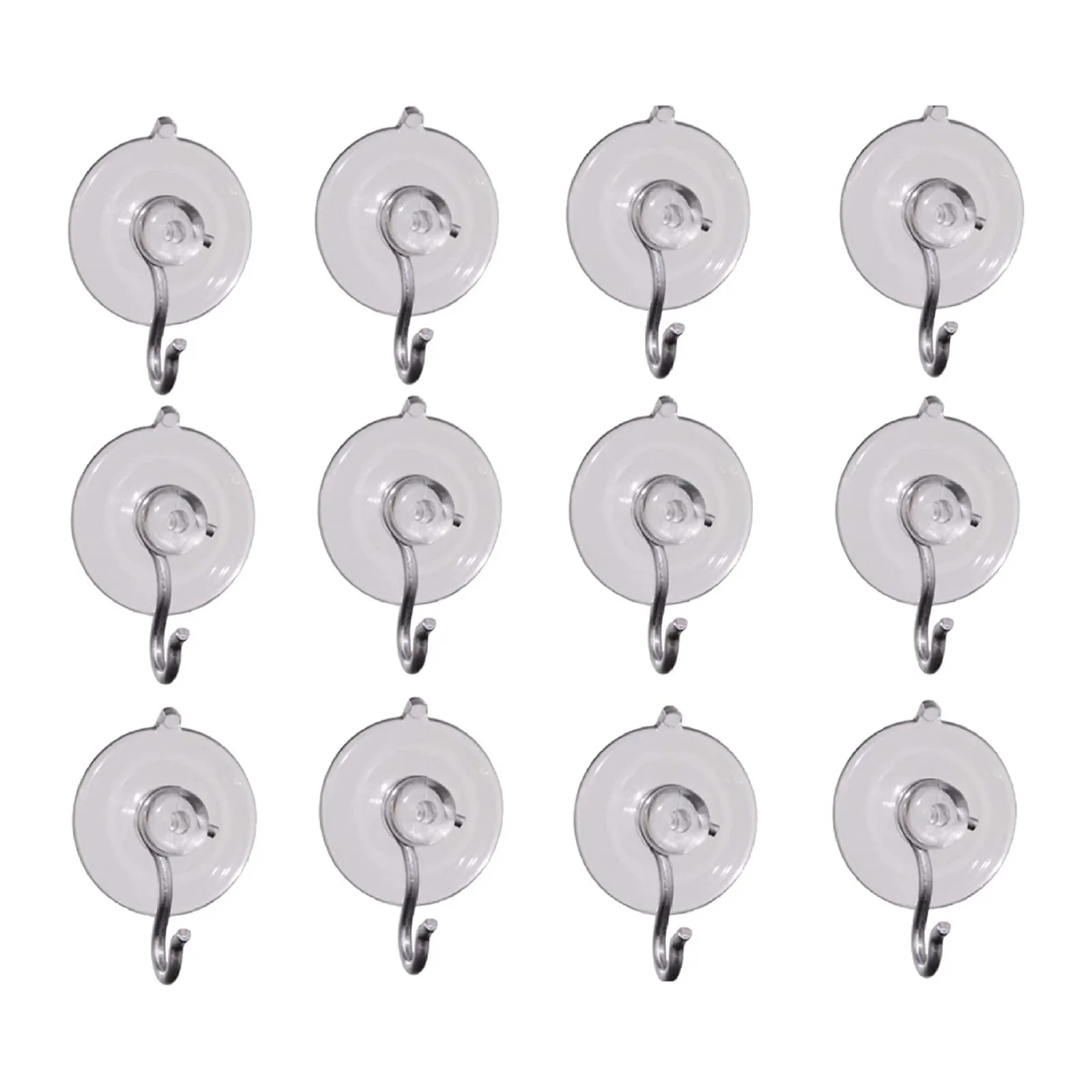 

12pcs Wall Hooks Waterproof Oilproof Self Adhesive Transparent Reusable Seamless Hanging Hook For Kitchen Bathroom Office #M0
