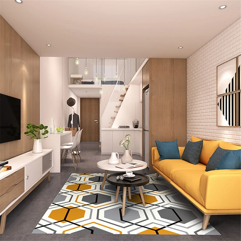 Nordic Simple Style Parlor Area Rugs Anti-slip Kitchen Bathroom Rug Home Decor Geometric Pattern Bedroom Sofa Living Room Carpet | Дом и сад