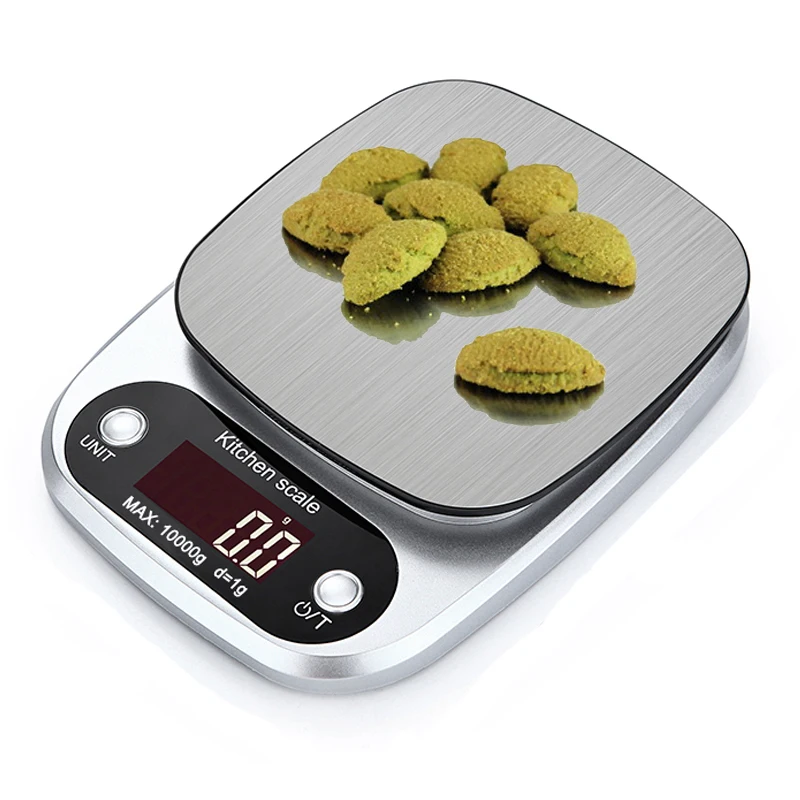 Электронный Кухня весы 22lb / 10 кг Нержавеющая сталь цифровой для взвешивания