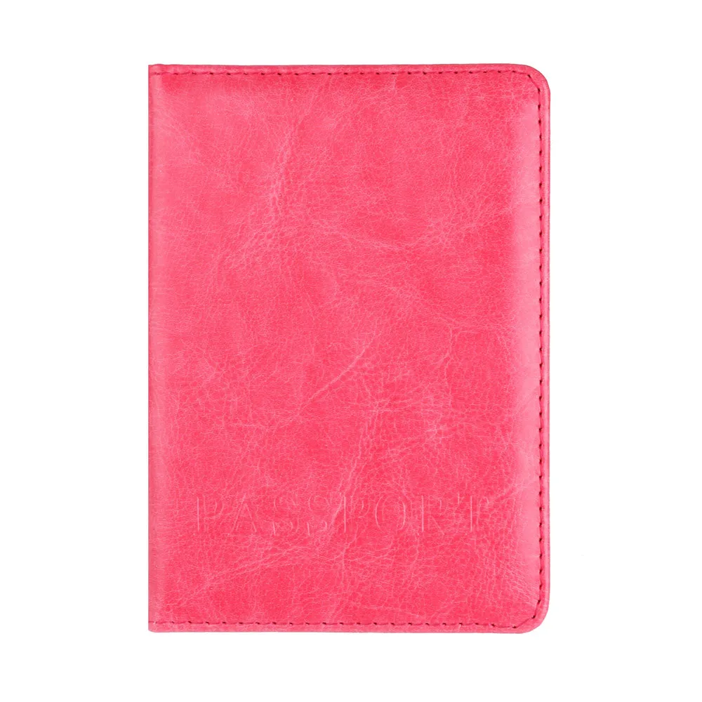 Hot Pink Кожаный бумажник для паспорта, бумажника, Обложка для паспорта, мягкая обложка для паспорта - Цвет: Hot Pink