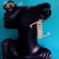new fashion popular letter z shaped zircon crystal womens earrings temperament jewelry rhinestone earrings birthday party gifts