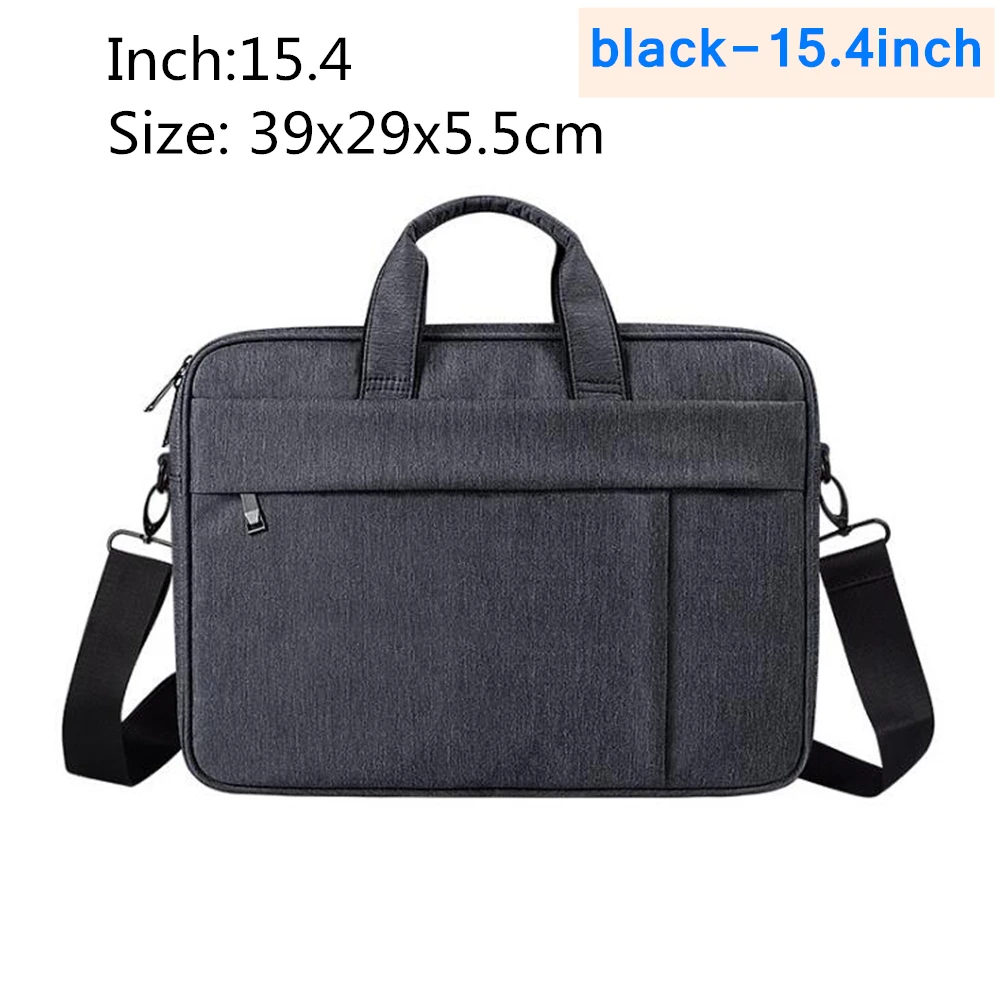 black-15.4inch Новая сумка для ноутбука 13,3 14,1 15,4 15,6 дюймов водонепроницаемая сумка для ноутбука на плечо для Apple Millet унисекс портфель - Цвет: black-15.4inch