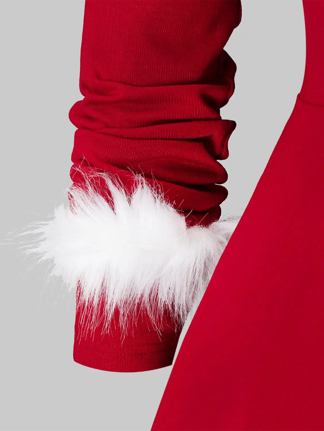 ROSEGAL/рождественское платье размера плюс с искусственным мехом вязаное длинным