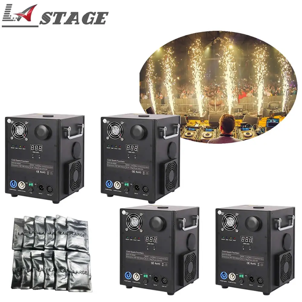 

Бесплатная доставка, 4 шт./лот, холодная пиротехника, сверкающая машина, удаленный фейерверк, эффект Dmx, сверкает, свадьба, сценическое освещение