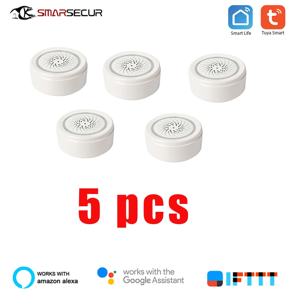 5 pcs Датчик температуры Z-wave Wifi датчик окружающей среды детектор сигнализации умный термометр 85dB-105dB 2,4 ГГц датчик влажности Aqara - Цвет: 5 pcs