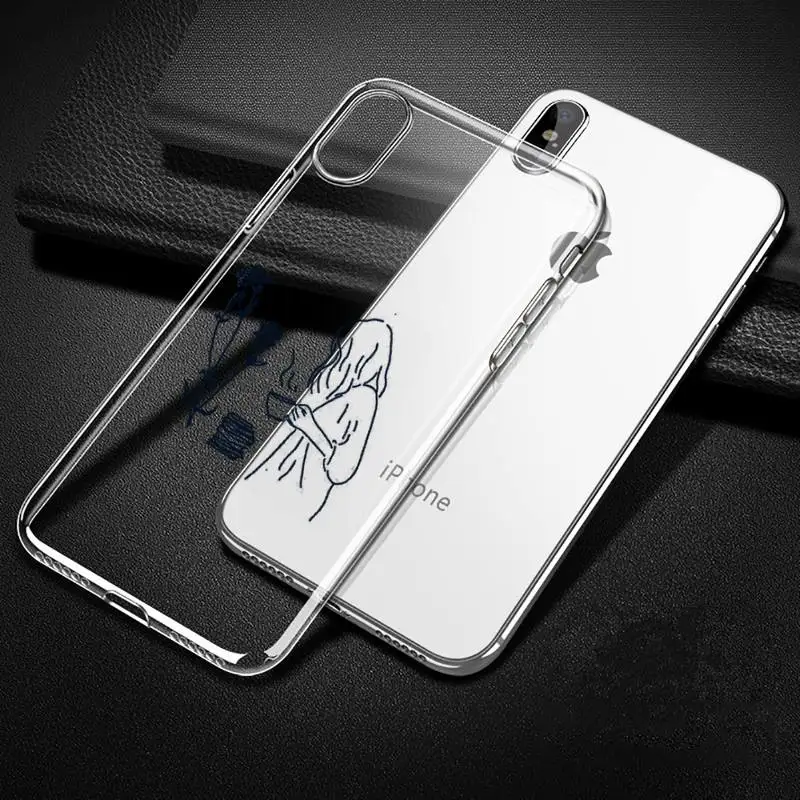 

Abstract art painting line Phone Case Transparent for iPhone Samsung 11 12 6 7 8 9 30 Pro X Max XR Plus lite