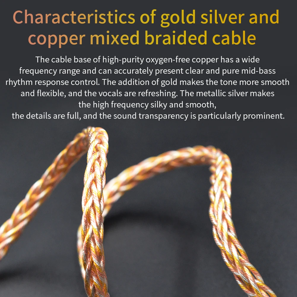 Сменный кабель в оплетке золотистый серебристый медный 3 5 мм 2-контактный для