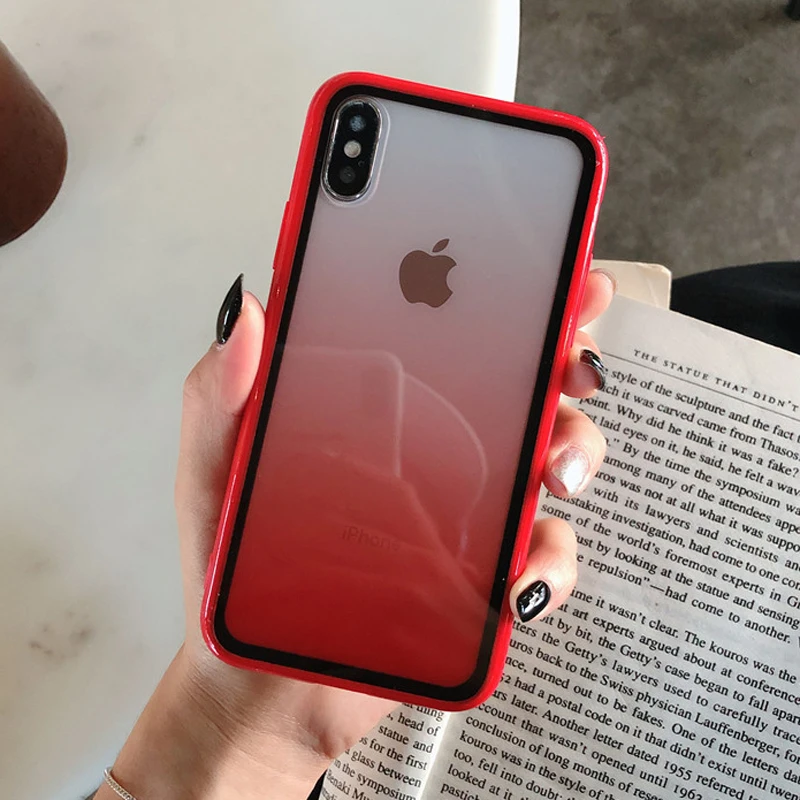Модный акриловый прозрачный чехол с градиентом для iphone 11 Pro Max XS MAX XR X, чехлы для Apple iphone 7 8 6 6S Plus
