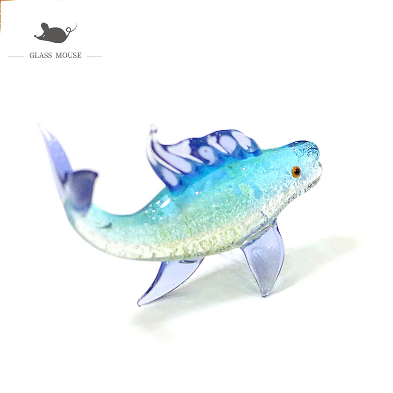 

Silver Foil Craft Murano Glass Tropical Fish Figurines Cute Vivid Miniature Sea Animals Ornaments Holiday Party Gifts For Kids