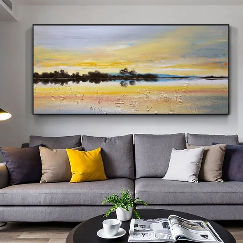 

Pure hand-painted Oil Painting Decorative Painting Creative Haitian Living Room Sofa Backdrop Mural Paintings Modern Scandinavia