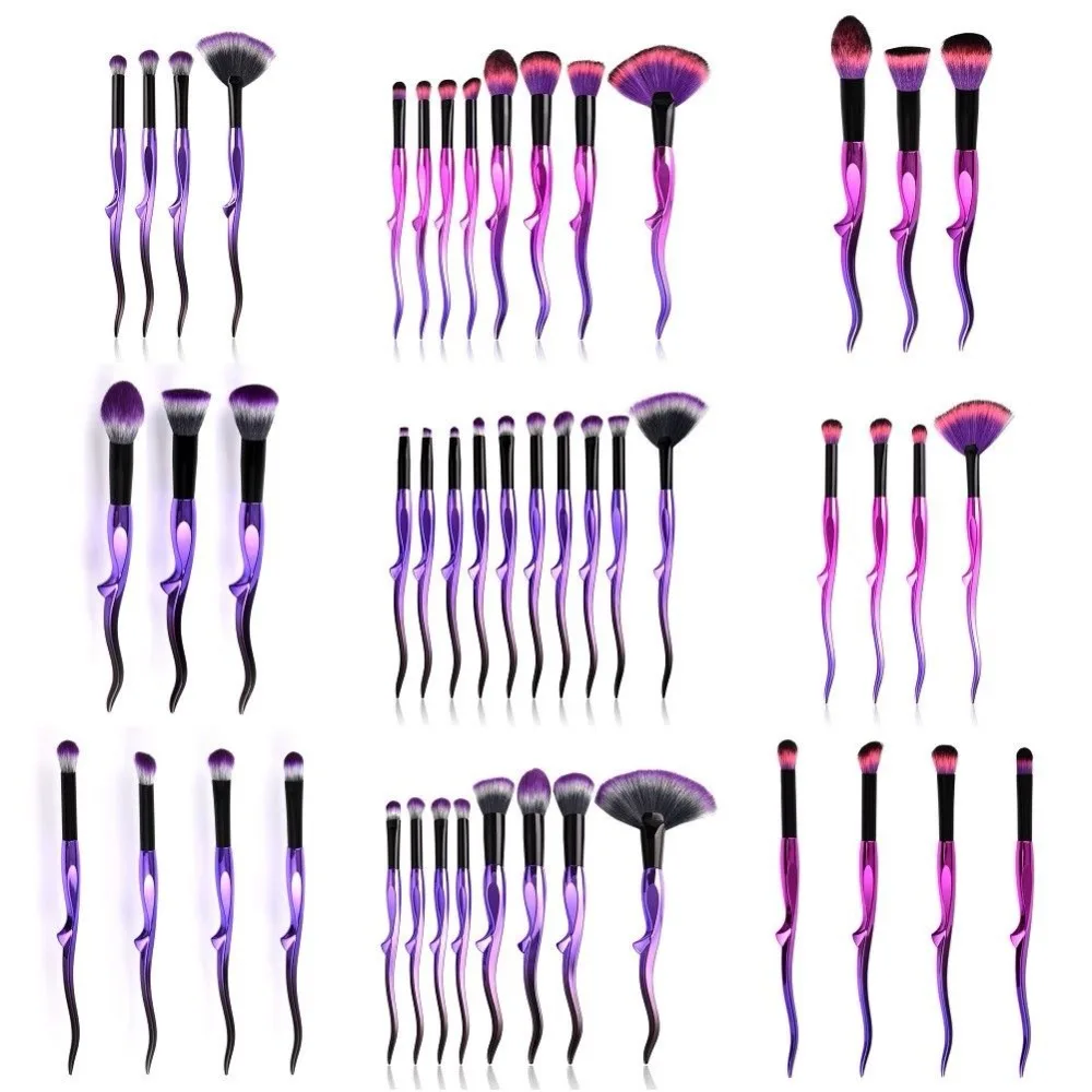 GUJHUI 1/4/шт. Волнистая ручка мини большой веер тени для век макияж кисть смешивания