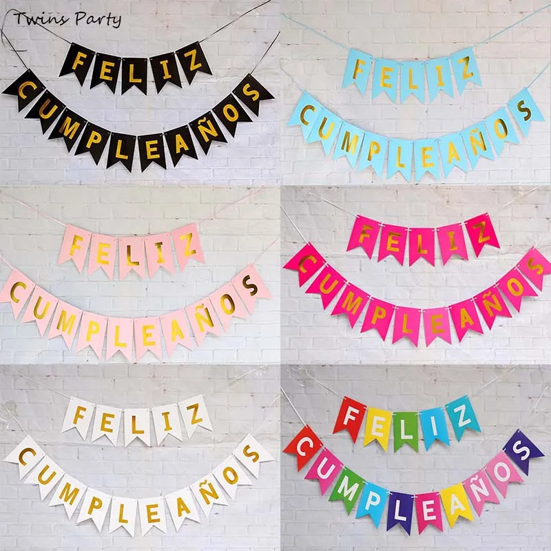 Бумажная гирлянда из золотой фольги с надписью на день рождения|Флажки вымпелы и