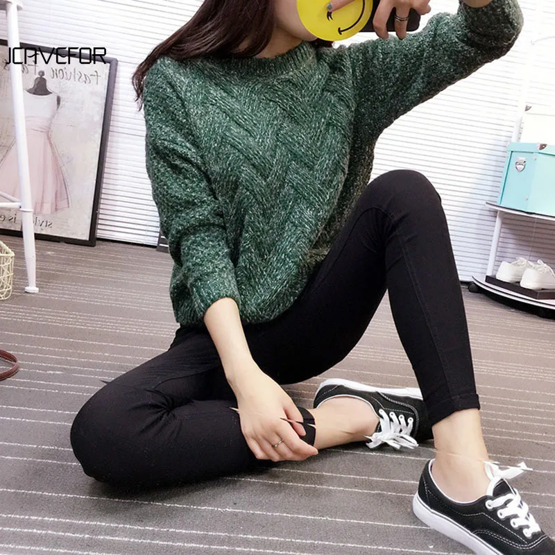 Свитер женский свободный тонкий в клеточку Корейском стиле | Женская одежда