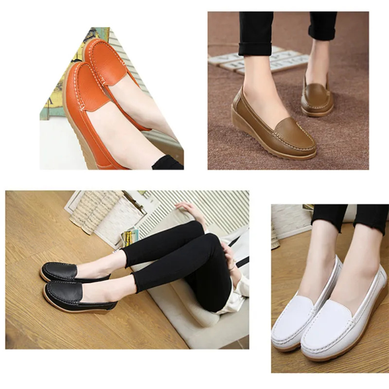 

Summer Soft sole Women's Loafers, Solid Color Shallow Mouth Nurse Shoes, Simple Wedge Heels Increased Shoes for Teachers