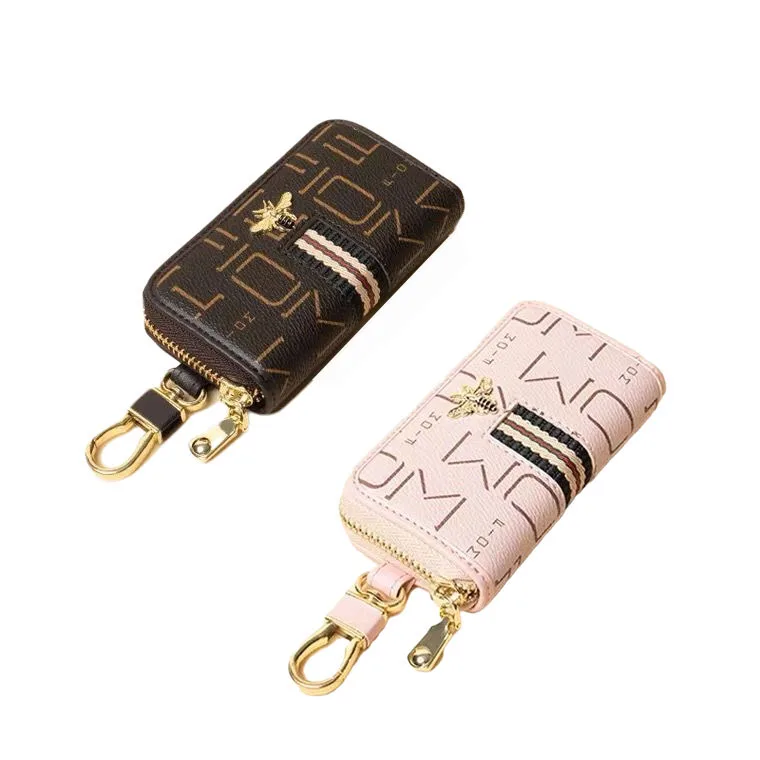 

Men's and women's fashion key case leather multifunctional cute keychain female coin purse large capacity car key bag key ring