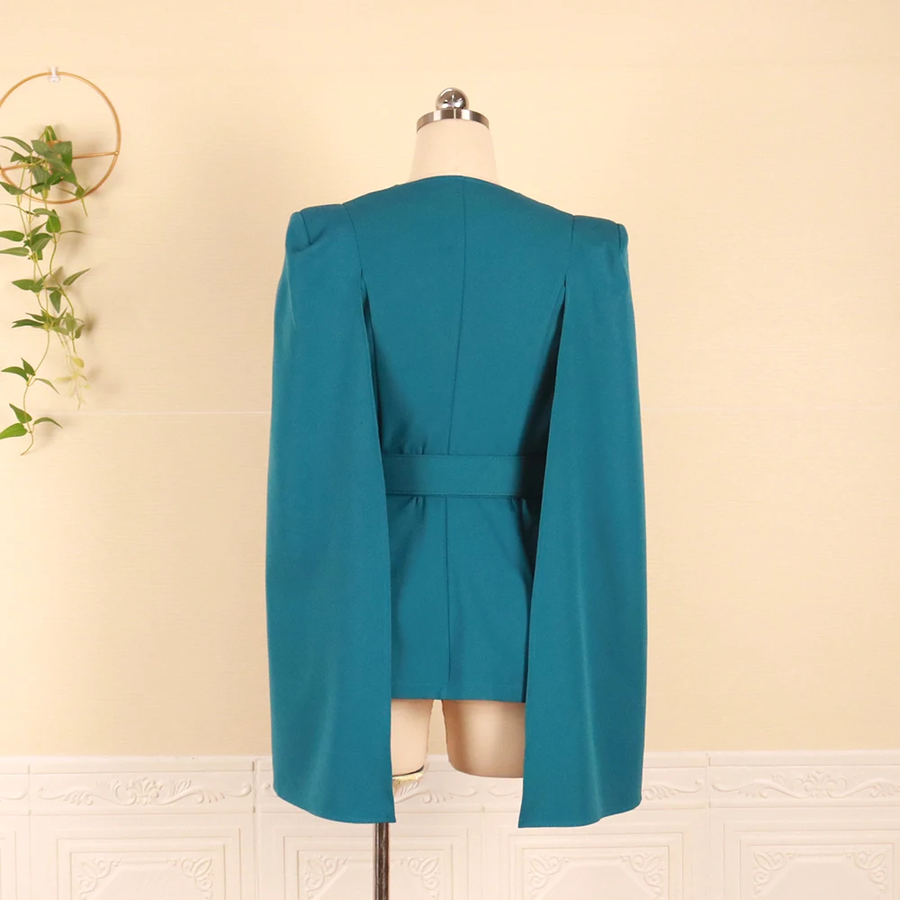 

Elegant Fashion Blazer Women Long Sleeve Lapel Cape Split Poncho Office Lady Cloak Jacket Notched Coat for Party Dinner Workwear