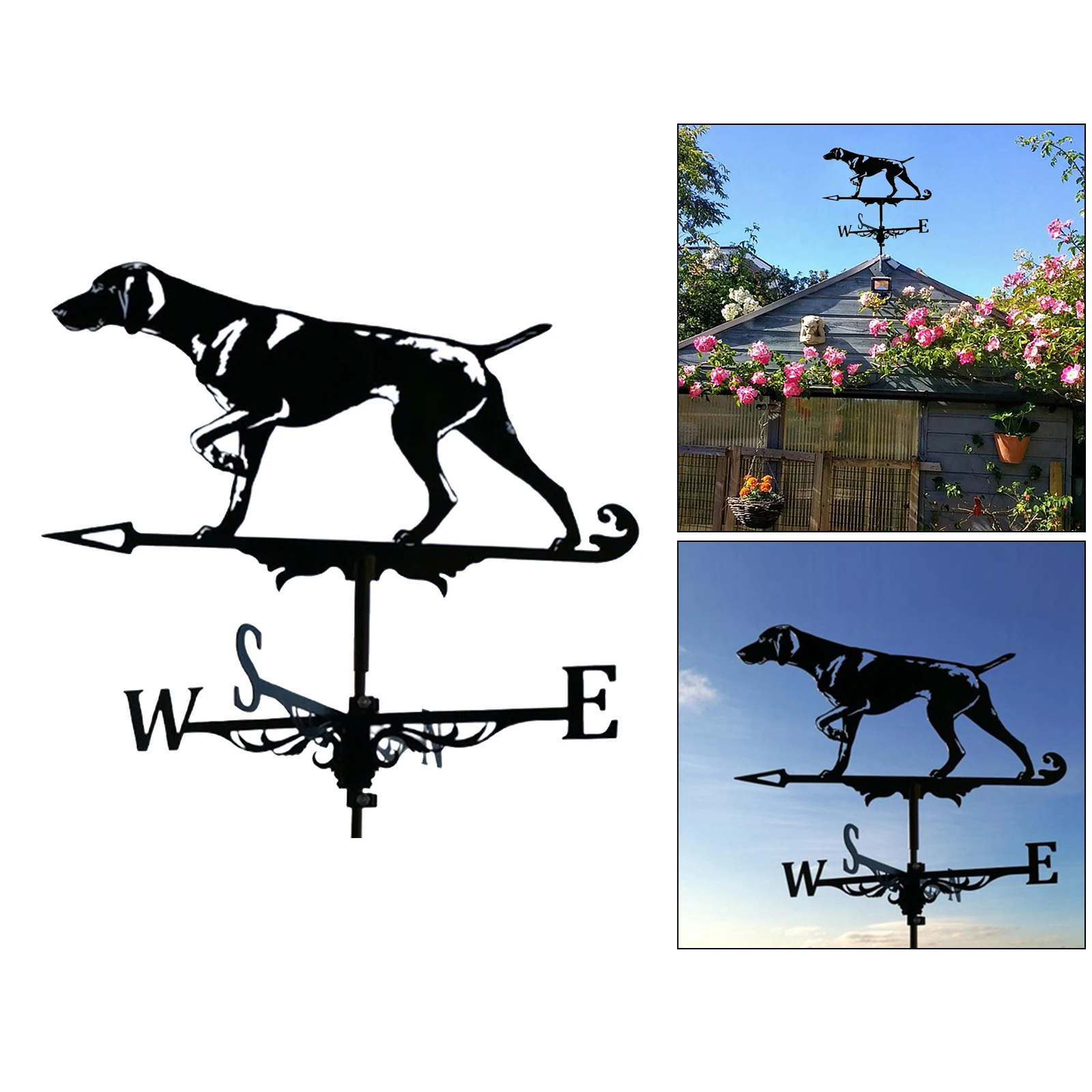 

Weather Vane Professional Black Hound for Farm Home Garden Crafts Ornament