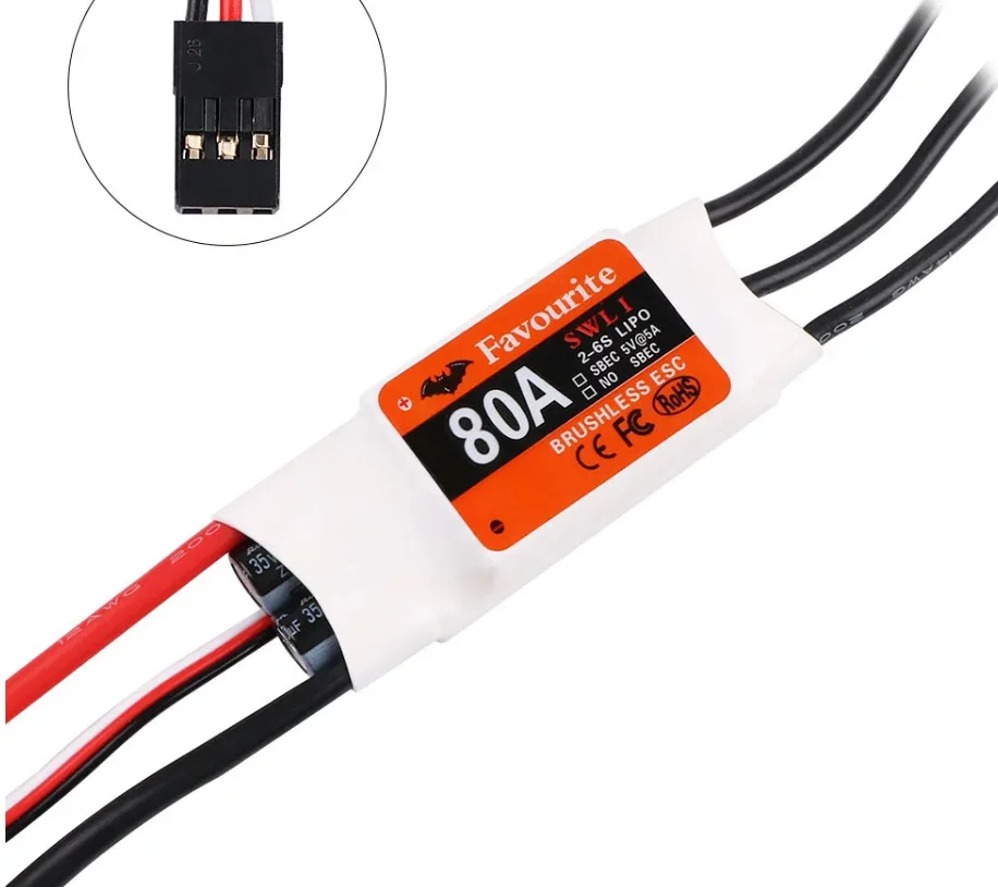 

Brushless ESC-FVT_SWALLOW80A(2-6S) SBEC 5V/5A For Swallow Fixed Wing