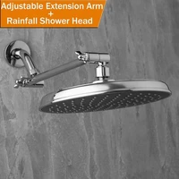 pressurized stainless steel shower head universal rain shower top nozzle extension rod adjustable arm nine inch top spray shower