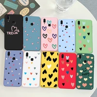 for vivo nex with fingerprint case protective phone shell frosted silicone casing color heart shaped soft tpu back cover
