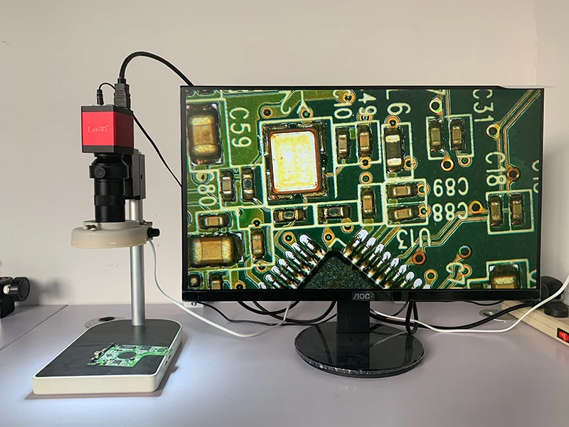 720P 1080P HDMI VGA промышленный цифровой видео микроскоп камера+ 100X C крепление объектива+ 56 светодиодный кольцевой светильник+ подставка для ремонта печатных плат
