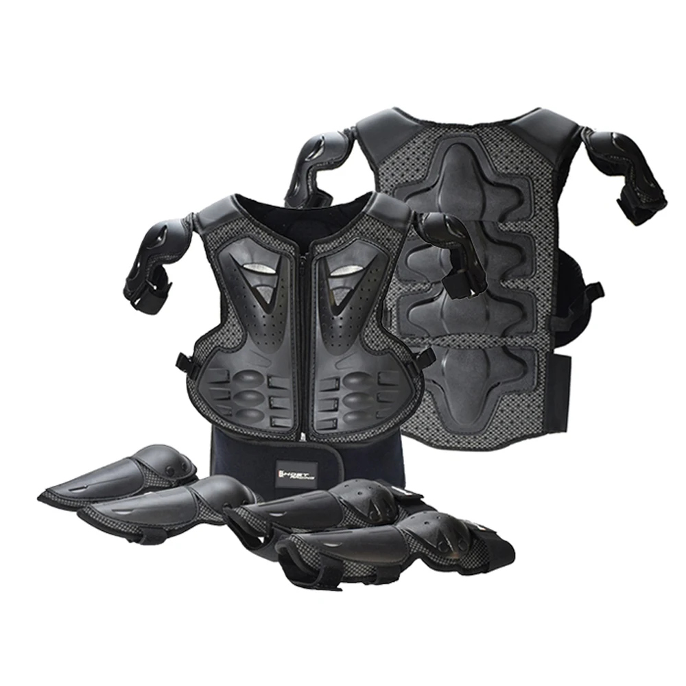

Child Motorcycle Chest Spine Protection Gear Knee elbow guard Waistcoat